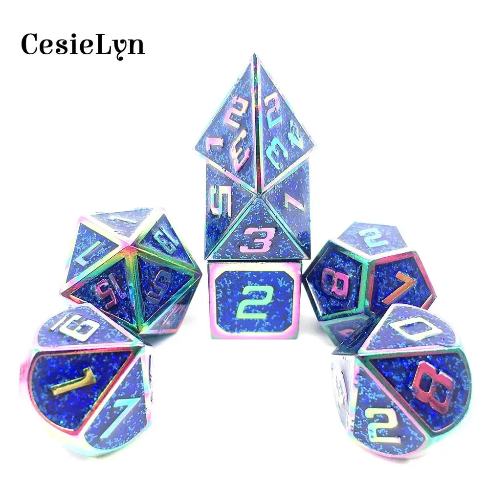 Набор металлических игральных костей Starlight из 7 шт. DnD RPG MTG Dice dobbelstenen dados rol для