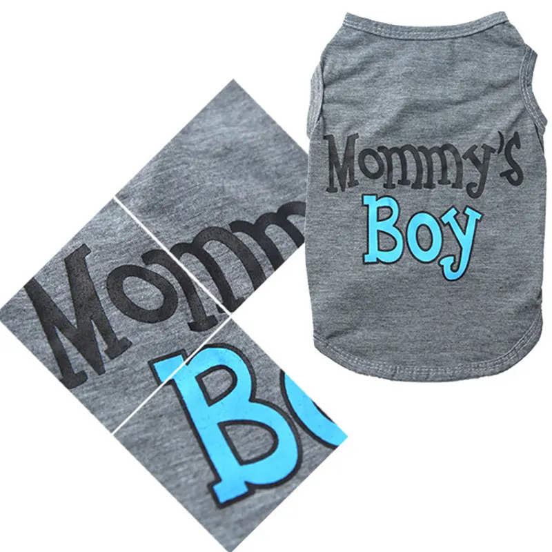 

Mommy's Boy Literal Dog Vest Summer Solid Color Puppy Clothes Cat Dog Sleeveless T Shirt Dog Candy Color Vest Pets Thin Clothes