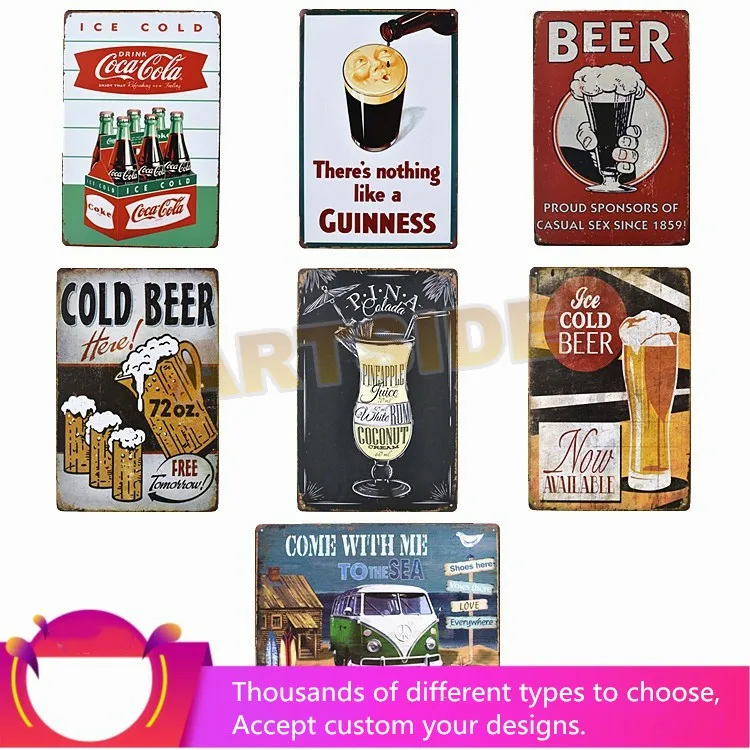 Металлические знаки кола холодное пиво Гиннесс табличка Винтаж домашний бар паб