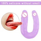 Двойной вибратор AV, реалистичный двойной фаллоимитатор, интимные игрушки, двойная длинная мягкая гелевая Вагина для лесбиянок, Анальная пробка, массаж для женщин