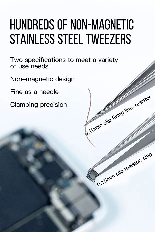 Магнитный изогнутый Прямой пинцет из нержавеющей стали для ремонта мобильных