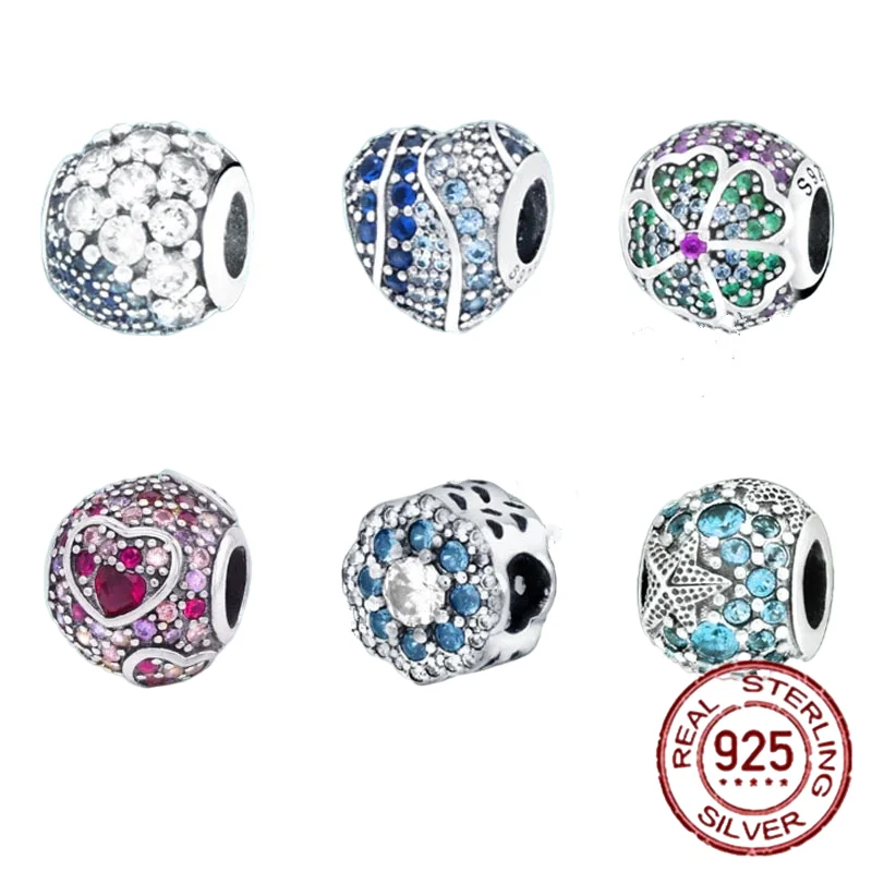 

2020 Winter New 925 Sterling Silver Beads Stars and snowflakes Charm fit Original Pandora Bracelet Christmas Jewelry