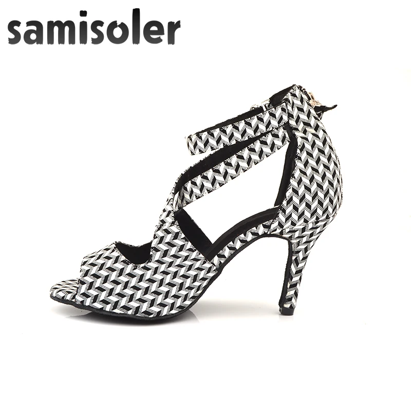 Обувь для латинских танцев Samisoler танцевальные на высоком каблуке мягкие туфли 5-10