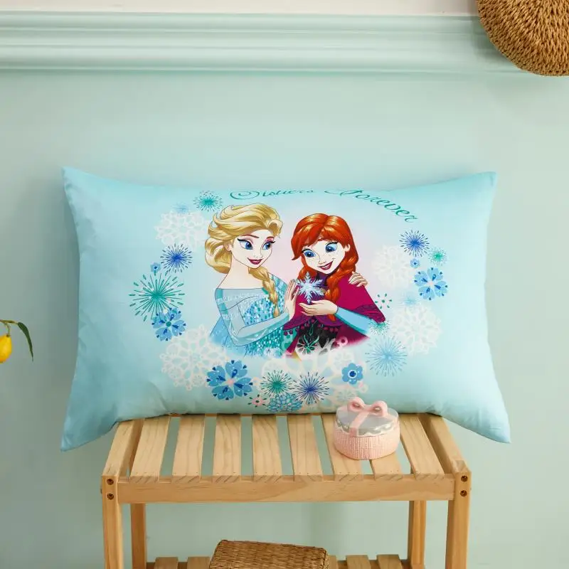 Хлопковые наволочки Disney из 2 предметов милые розовые с изображением Эльзы Анны