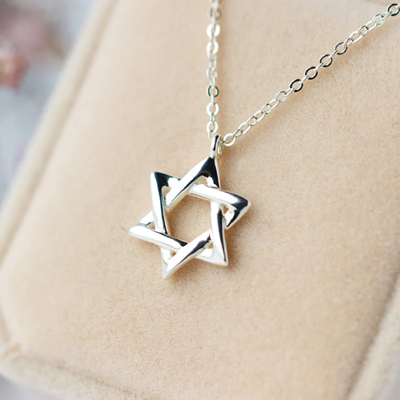 Минимализм серебро 925 пробы модные милые полые ожерелья с шестью звездами