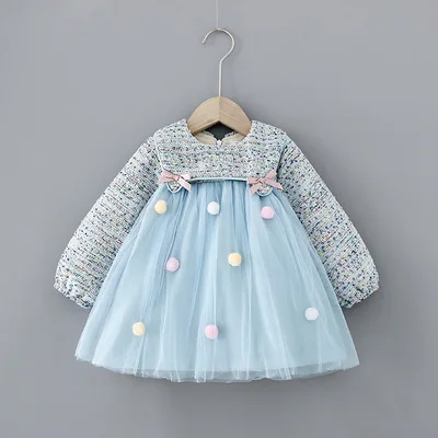 2019 new baby girl infant winter dress cute ball mesh plaid princess dresses girls toddler sweet party birthday clothes | Детская одежда