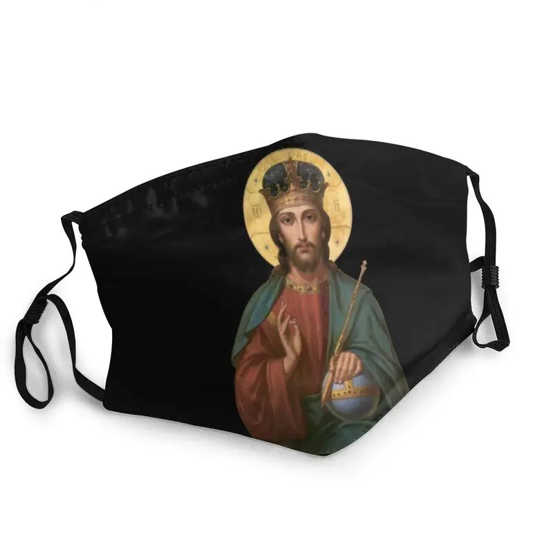 

Christ The Saviour Washable Unisex Adult Mouth Face Mask Christian Christ Jesus God Anti Haze Dust Protection Cover Mouth Muffle