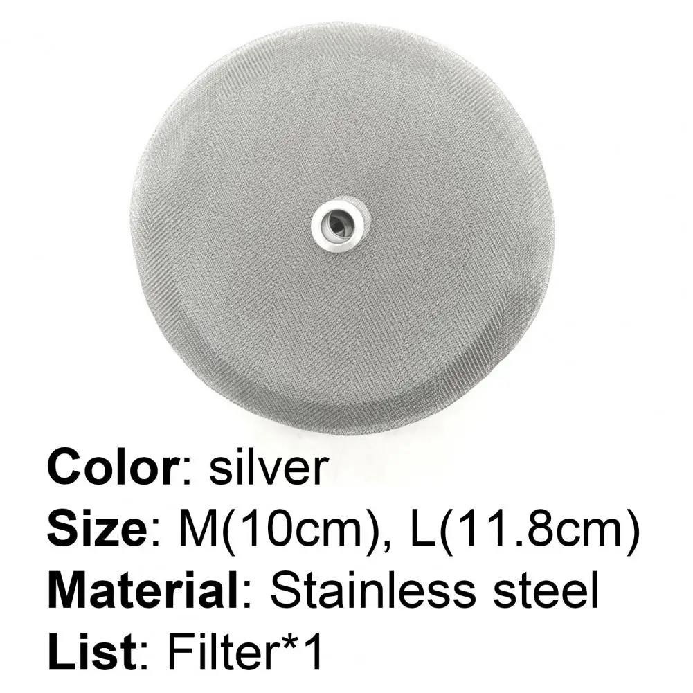 

10/11.8cm Coffee Filter Eco-friendly Anti-rust Stainless Steel Coffee Press Filter Mesh for 34-ounce KONE French Press