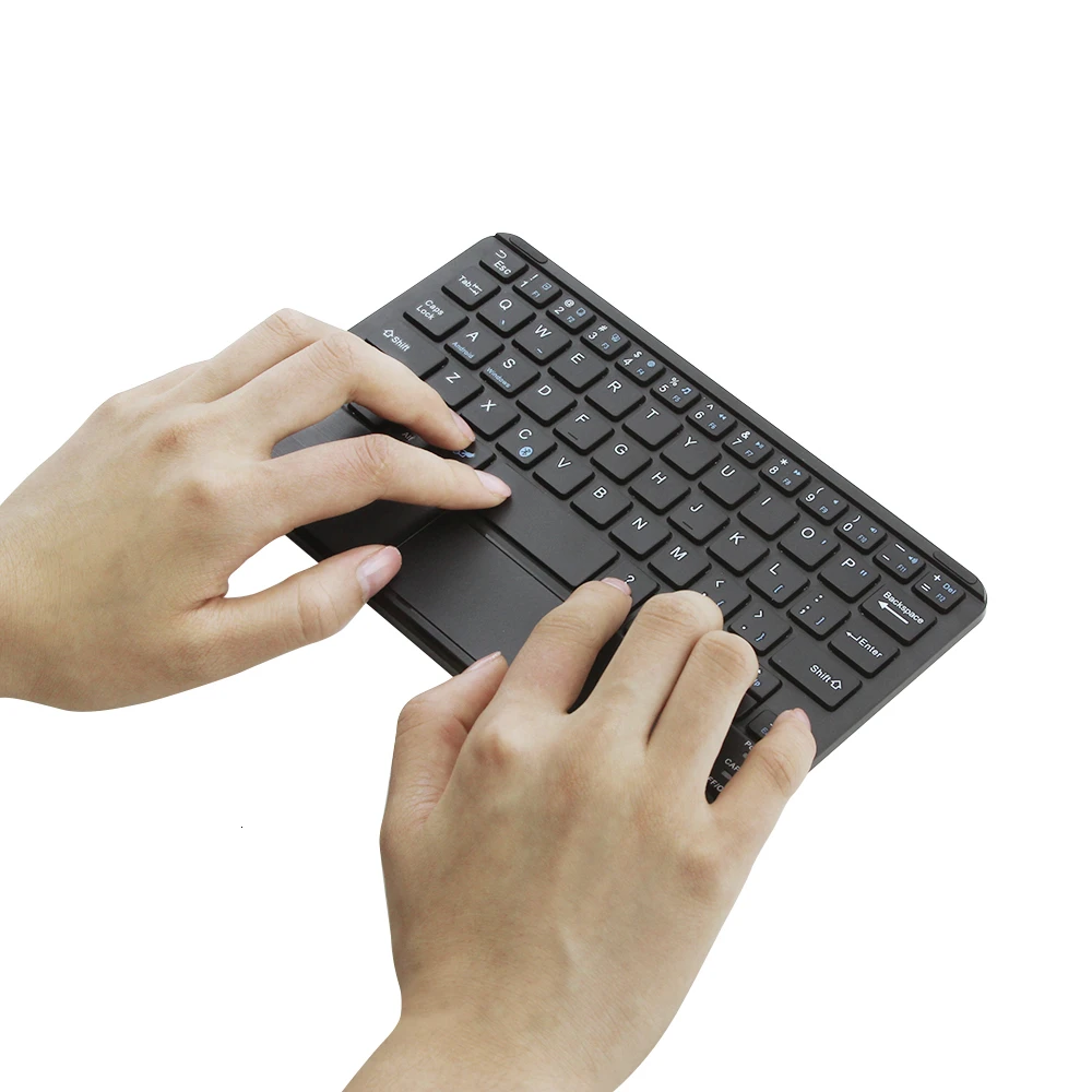 Беспроводная перезаряжаемая мини клавиатура CHYI Touch Bluetooth с сенсорной панелью для
