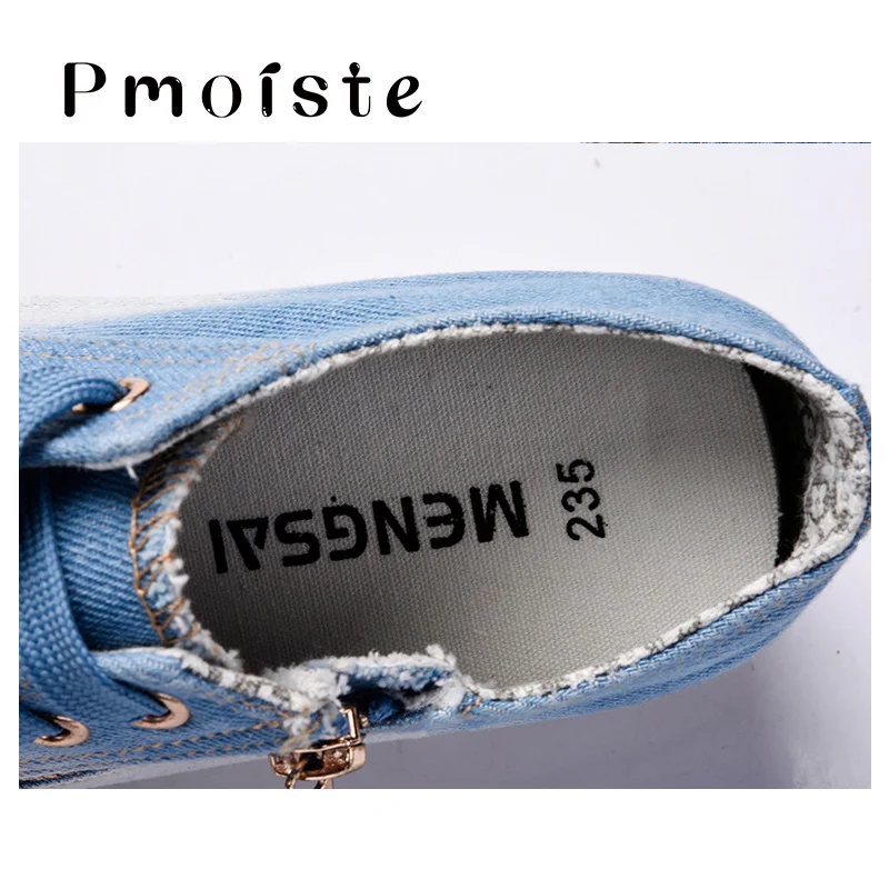 

women's Canvas sneakers 2020 denim shoes for women zipper Fashion female platform Sneakers sport shoes Big Size footwear