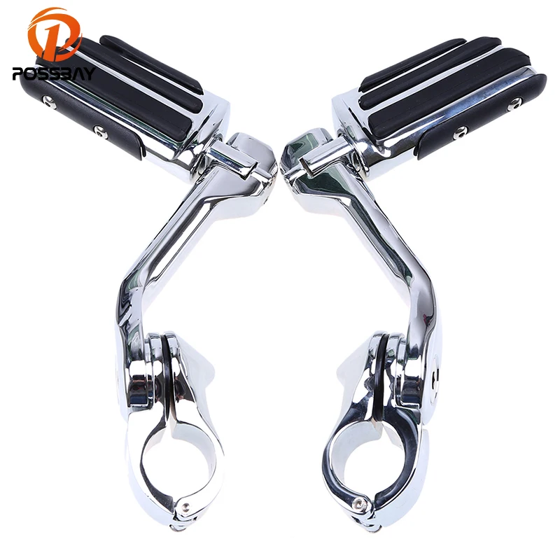 Подножки POSSBAY для мотоцикла Длинная регулируемая шоссе Harley Glide Touring Sportster 883 1200