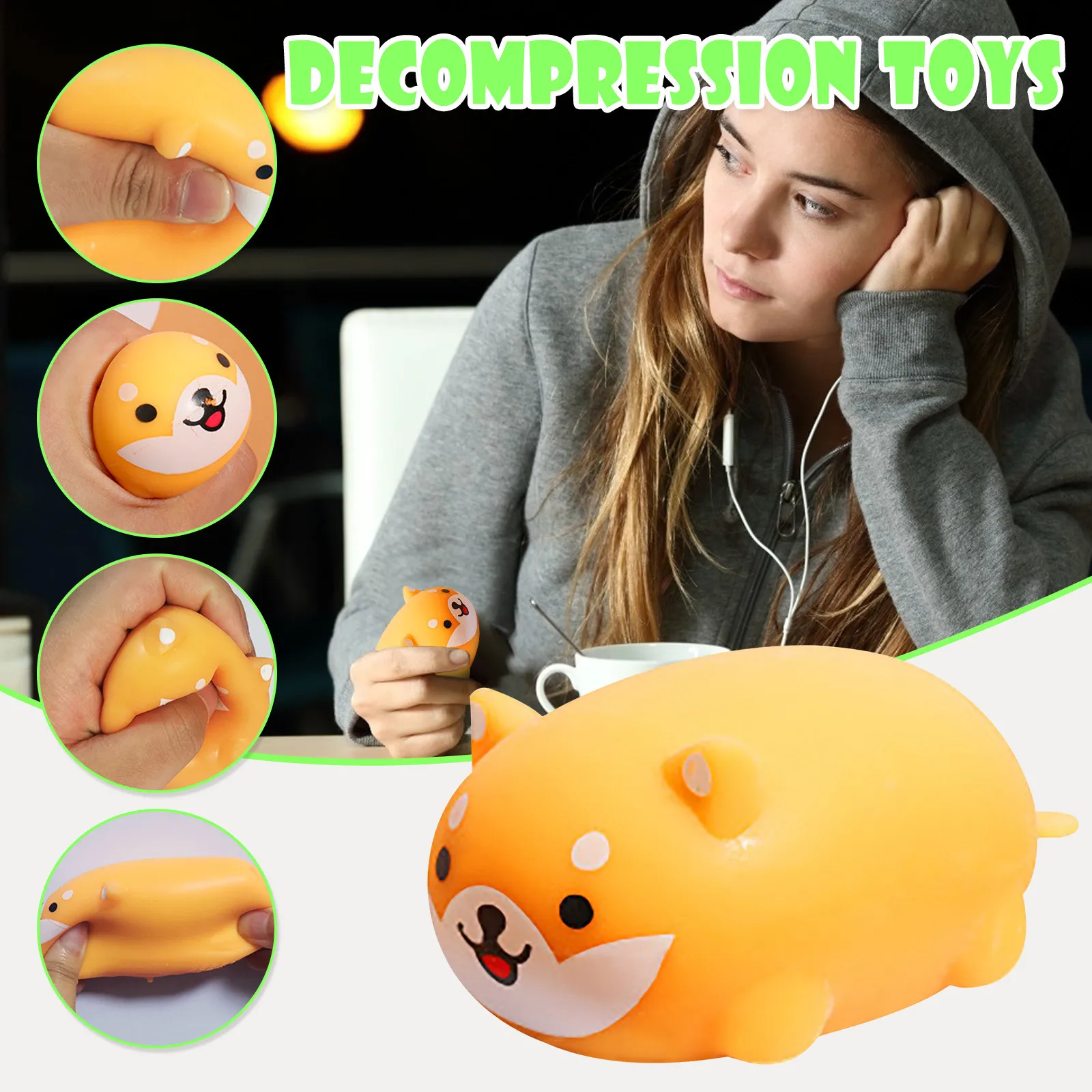 

Creative Decompression Artifact Super Cute Shiba Inu Pinch Decompression Vent To Toys Para NiOs Free Shipping