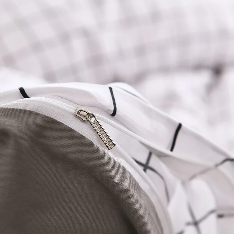 

100% cotton Bed linen plaid bedding set nordic bed cover Queen King Linens duvet cover Quilt Cover set Pillowcase Home Textile