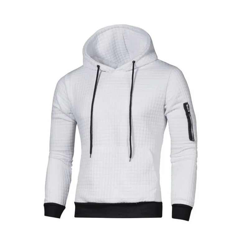 W18 White Модные мужские толстовки для мужчин осень зима приталенный спортивный костюм с капюшоном топы Черный Белый Повседневный пуловер с капюшоном мужской - Цвет: W18 White