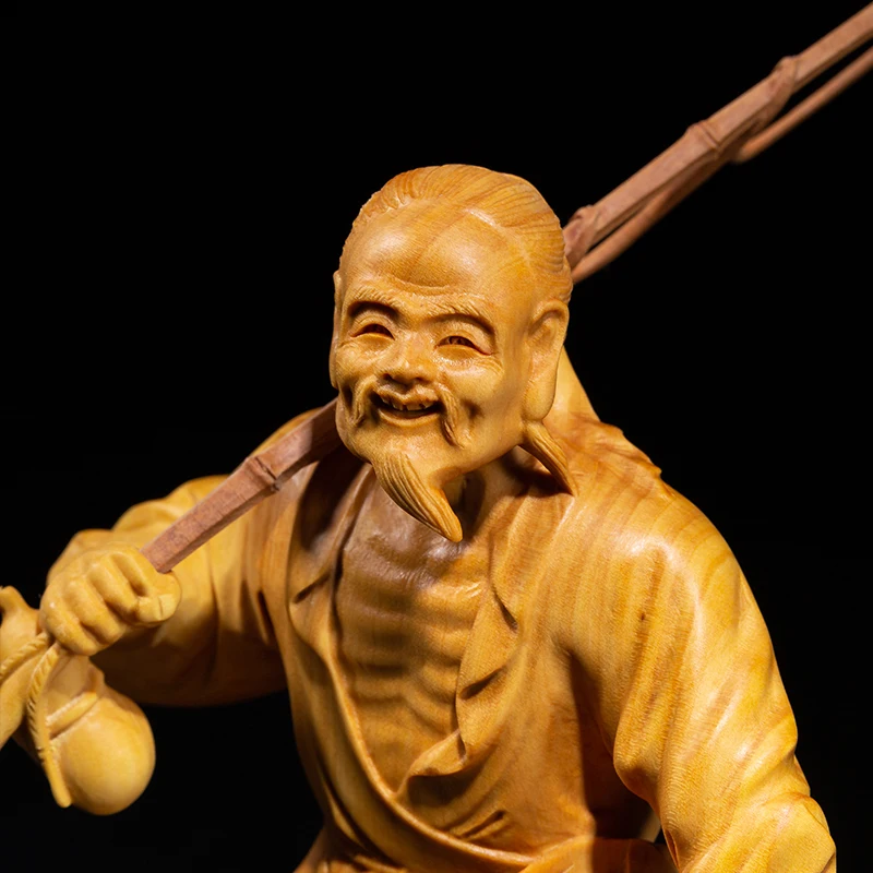 Скульптура рыбака резьба из самшита ремесла китайская культура статуя домашнее