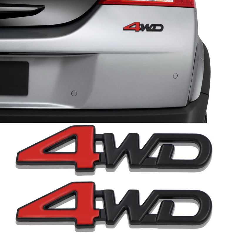 Автомобильная задняя сторона автомобиля 4WD Металлическая Наклейка 3D хром значок