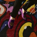 Мокасины мужские Piergitar, бархатные, ручной работы, фиолетового цвета, с вышивкой, в стиле США, на плоской подошве, для вечерние и банкетов