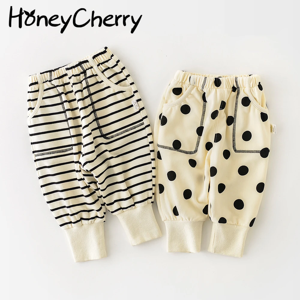

2021 г. Новые Осенние эластичные штаны в горошек для малышей леггинсы для девочек штаны для малышей