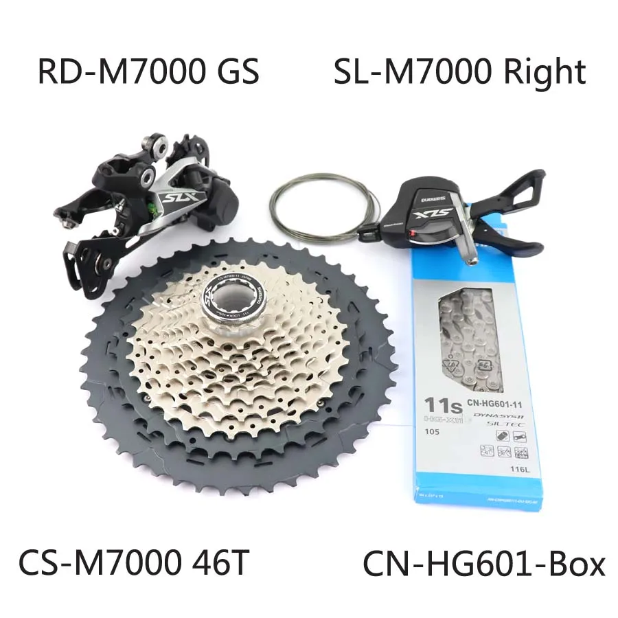 11-46T box SHIMANO SLX M7000 группа MTB M7000 кассета sprocke 11 скорость 42T 46T M7000 задний переключатель рычаг переключения передач HG601 11 цепь скорости - Цвет: 11-46T box