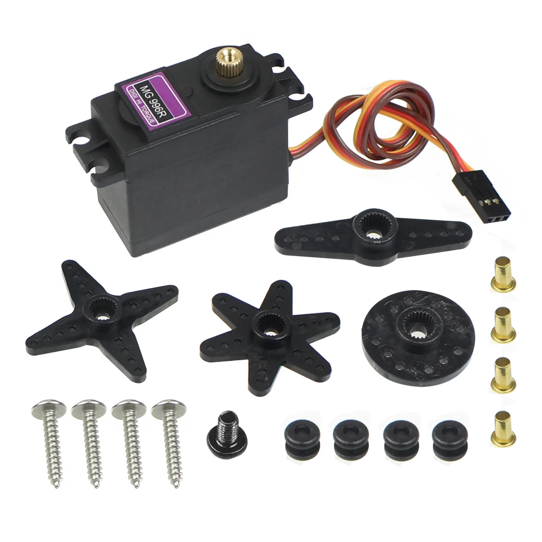 Servomotor Digital MG996R MG996, engranaje de Metal para Futaba JR, coche teledirigido, helic&oacute;ptero, barco, Robot, piezas, 10 piezas-0
