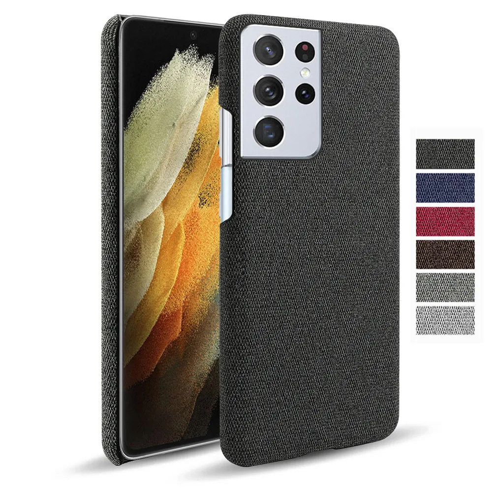 

Luxury Cloth Texture Fitted Case For Samsung Galaxy S21 Ultra S30 Plus S21+ Fabric Back Cover For Samsung S21 Plus S21Ultra Case