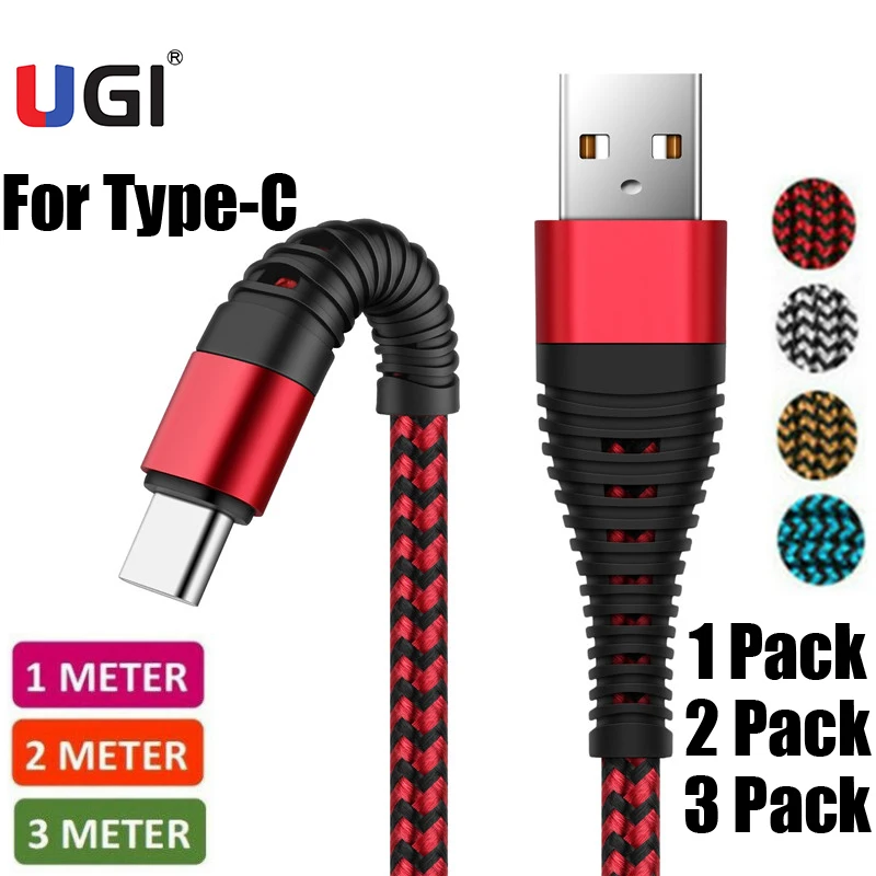 УГИ QC3.0 4A Быстрый зарядный кабель 3 предмета в комплекте с разъемом типа C USB