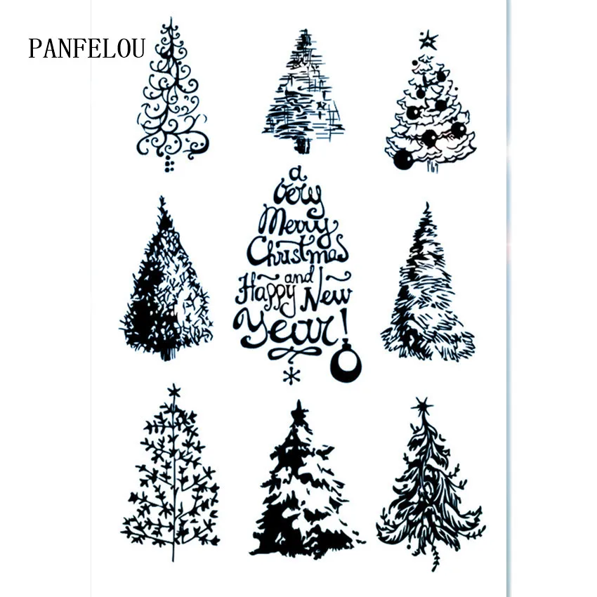 PANFELOU 11*16 пасхальное дерево прозрачные силиконовые резиновые штампы для