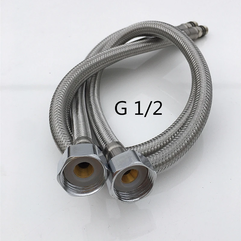 Bathroom Basin Hose Stainless Steel Flexible Plumbing Pipes 2 Piece/Set G1/2 G3/8 G9/16 Cold Hot Kitchen Faucet Supply Pipe |