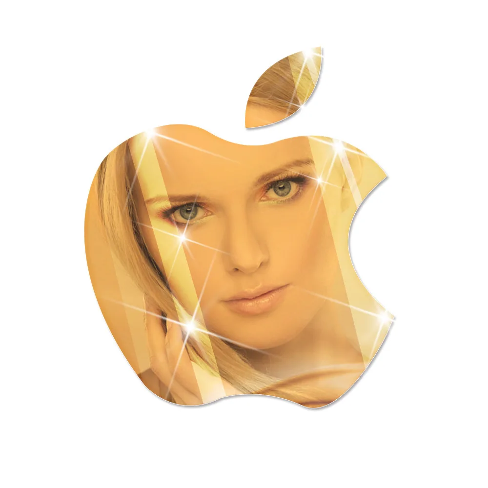 2 шт. Наклейка на стену в виде яблока для ванной комнаты зеркальные наклейки