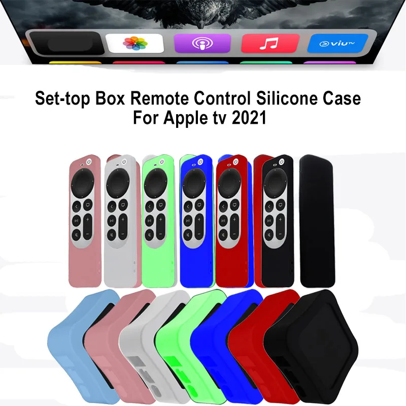 

TV Box Remote Control Silicone Case Set Accessories for Apple Tv 2021 Non-Slip Dustproof Waterproof Shockproof Protective Case