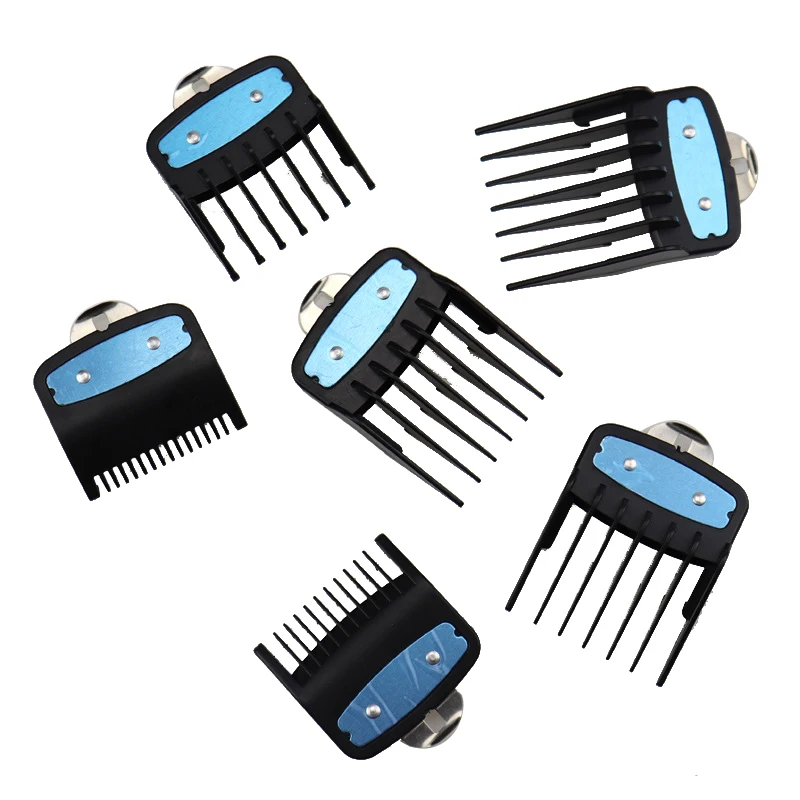6PCS Limit Comb Guide Cutting Guard Attachment Kit for WAHL Hair Clipper for Barbers-Black