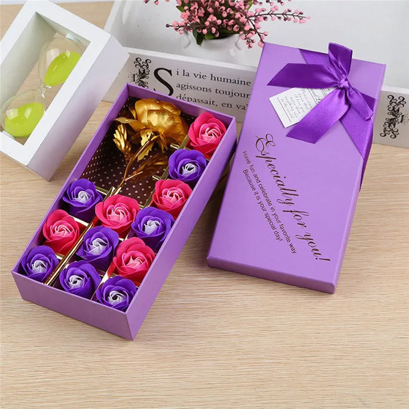 

Gold Foil Plated Rose Romantic Valentine's Day Gift Golden Rose Flower SUR