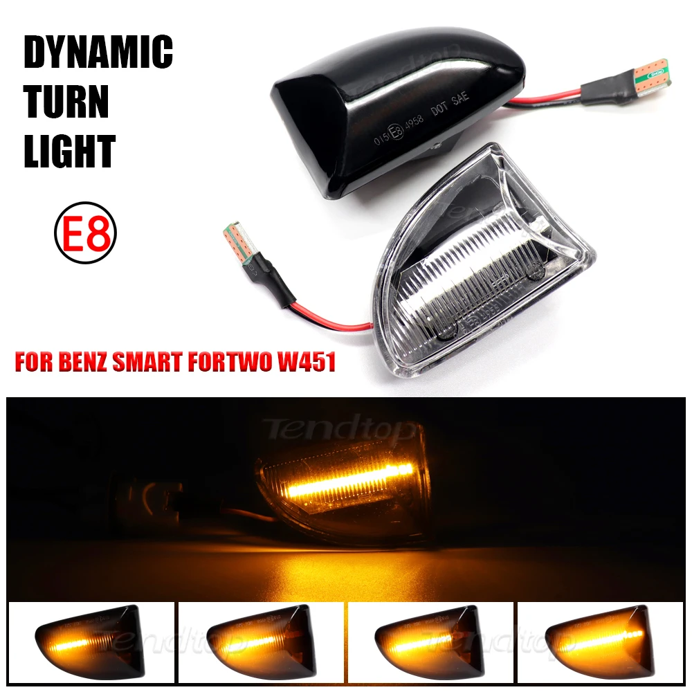 2 шт. светодиодный динамический указатель поворота Flahsing для Mercedes Benz Smart Fortwo W451 Coupe