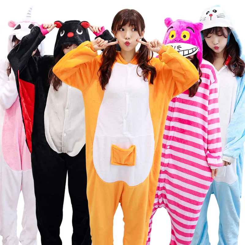 

Halloween Homecoming Costume Unisex Adult Pink Unicorn Onesie Flannel Animal Anime Zipper Stitch Panda Elephant Cosplay Costume