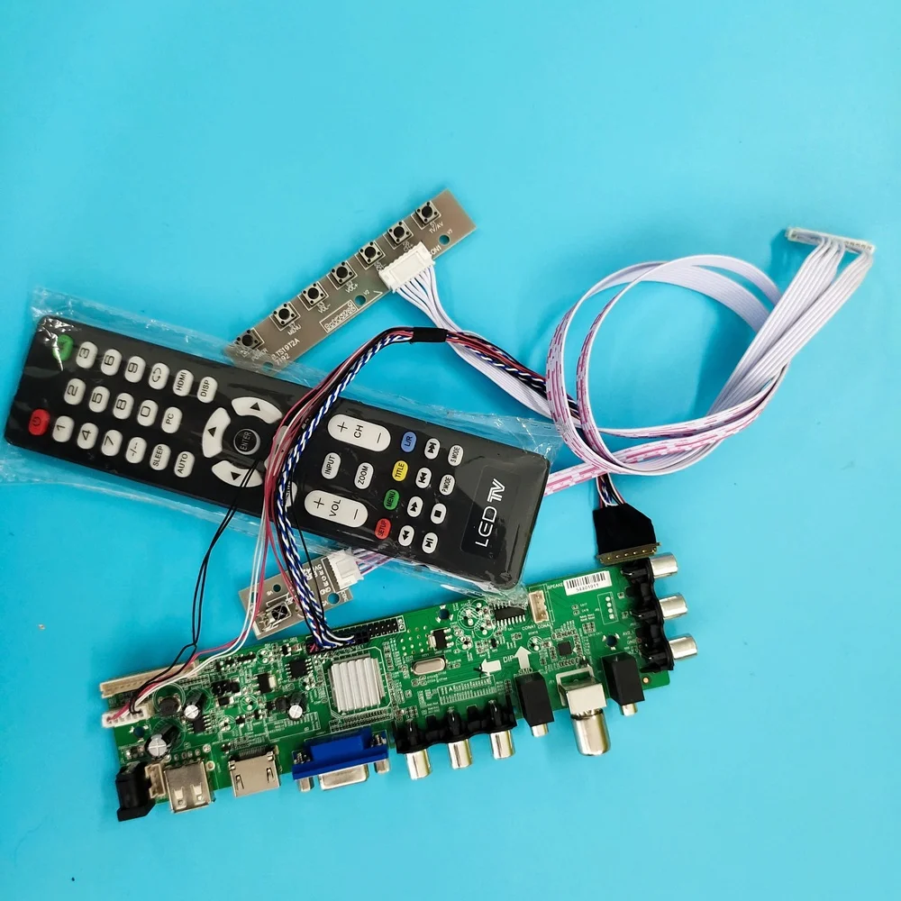 

Kit For LP156WHB-TLA1 remote TV LVDS USB HDMI DVB-T DVB-T2 WLED Signal controller board digital 1366X768 VGA AV LED 40pin 15.6"