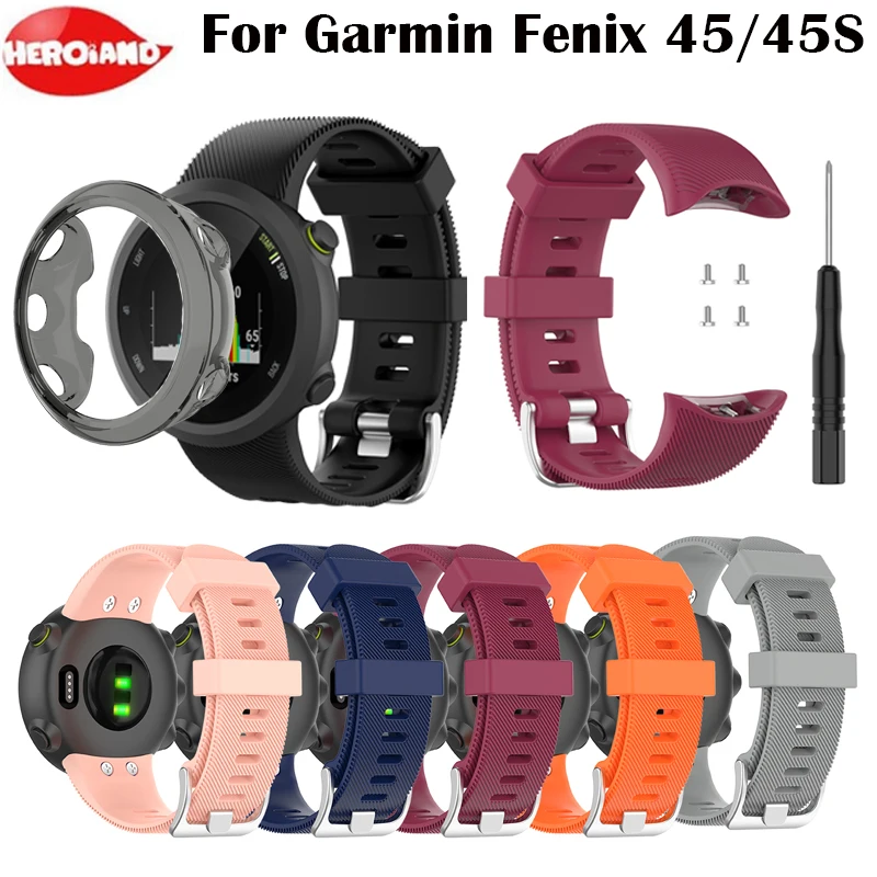 

Новый спортивный силиконовый ремешок для наручных часов Garmin Forerunner 45/45S, браслет, мужские часы, женский браслет, защитный чехол