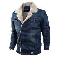 2021 winter plus velvet thicker loose lapel denim jacket warm mens jacket mens fashion clothing trends