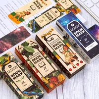 28 retro art boxed bookmarks girl starry fruit tree and bird book paper creative message card office supplies stationery
