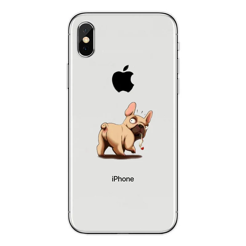 Мягкий чехол из ТПУ с изображением милого французского бульдога для iPhone 5 5S 6 6S Plus 7