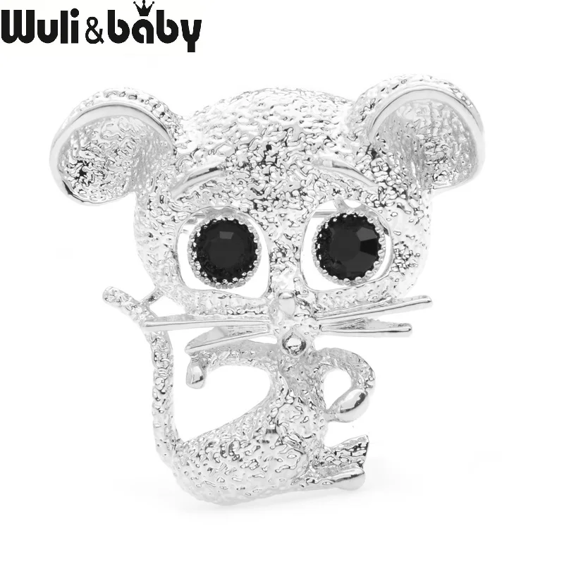 Wuli&baby Милые Броши с большой головой мыши для женщин, булавки для бега, танцев, мыши, аксессуары для подарочных сумок - Окраска металла: Silver