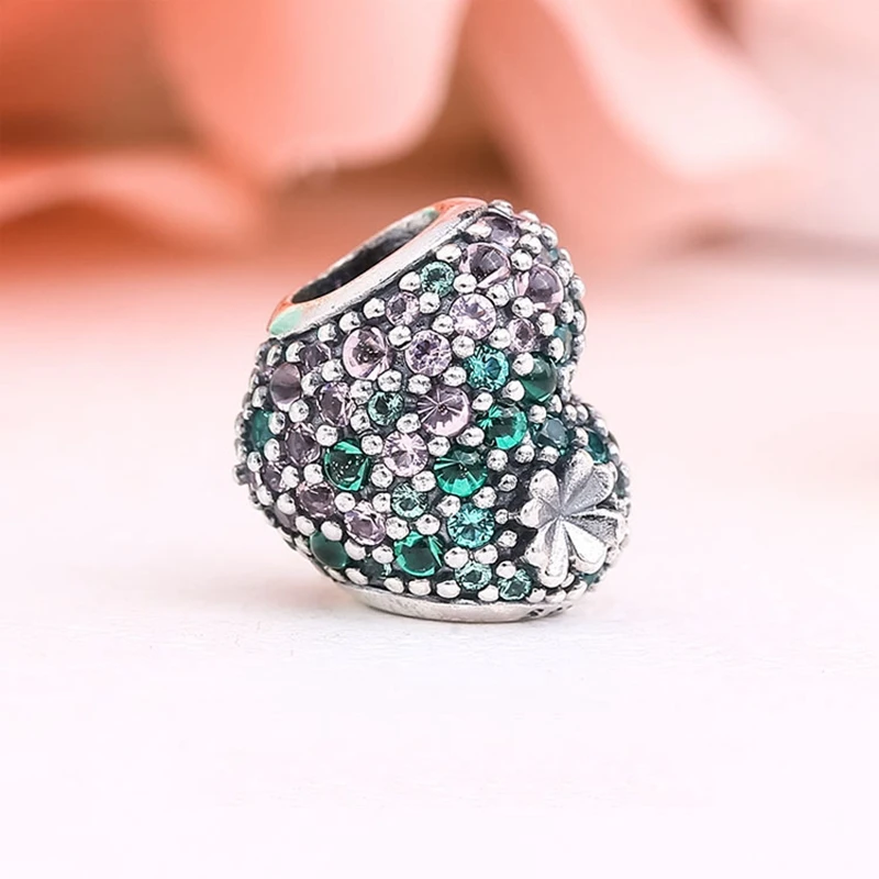 Бусины в форме сердца стразы Европейский оригинальный браслет для женщин Lover Clover