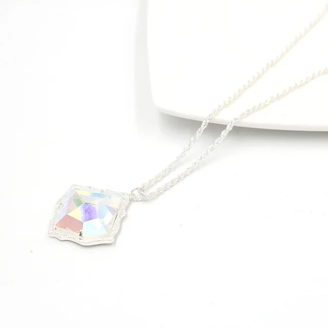 silver ab necklace Летние 3D Новые Модные висячие серьги с инкрустацией в виде воздушного змея, маленькие висячие серьги в форме воздушного змея с перламутром, инкрустация Купера, Женские Висячие Серьги - Окраска металла: silver ab necklace