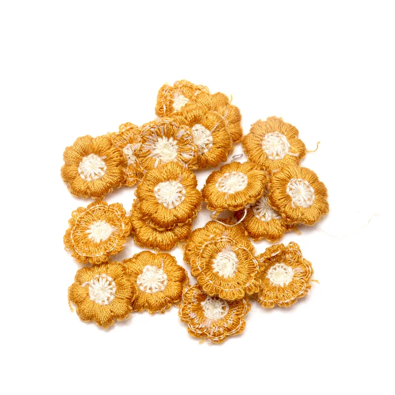 15 мм 50 шт./лот маленькие цветочные нашивки ручная вышивка аппликация для одежды