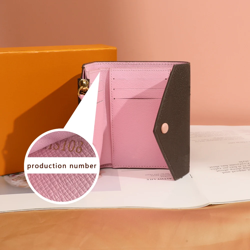 

Top Quality Luxury Designer Folding Wallet Brand Bags Flip Folding Card Women's Leather 100% Genuine Leather Free Shipping