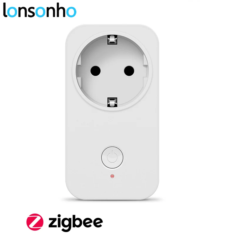 Lonsonho Zigbee умная розетка, розетка ЕС, работает с Echo Alexa Smartthings Wink Hub, автоматизация умного дома