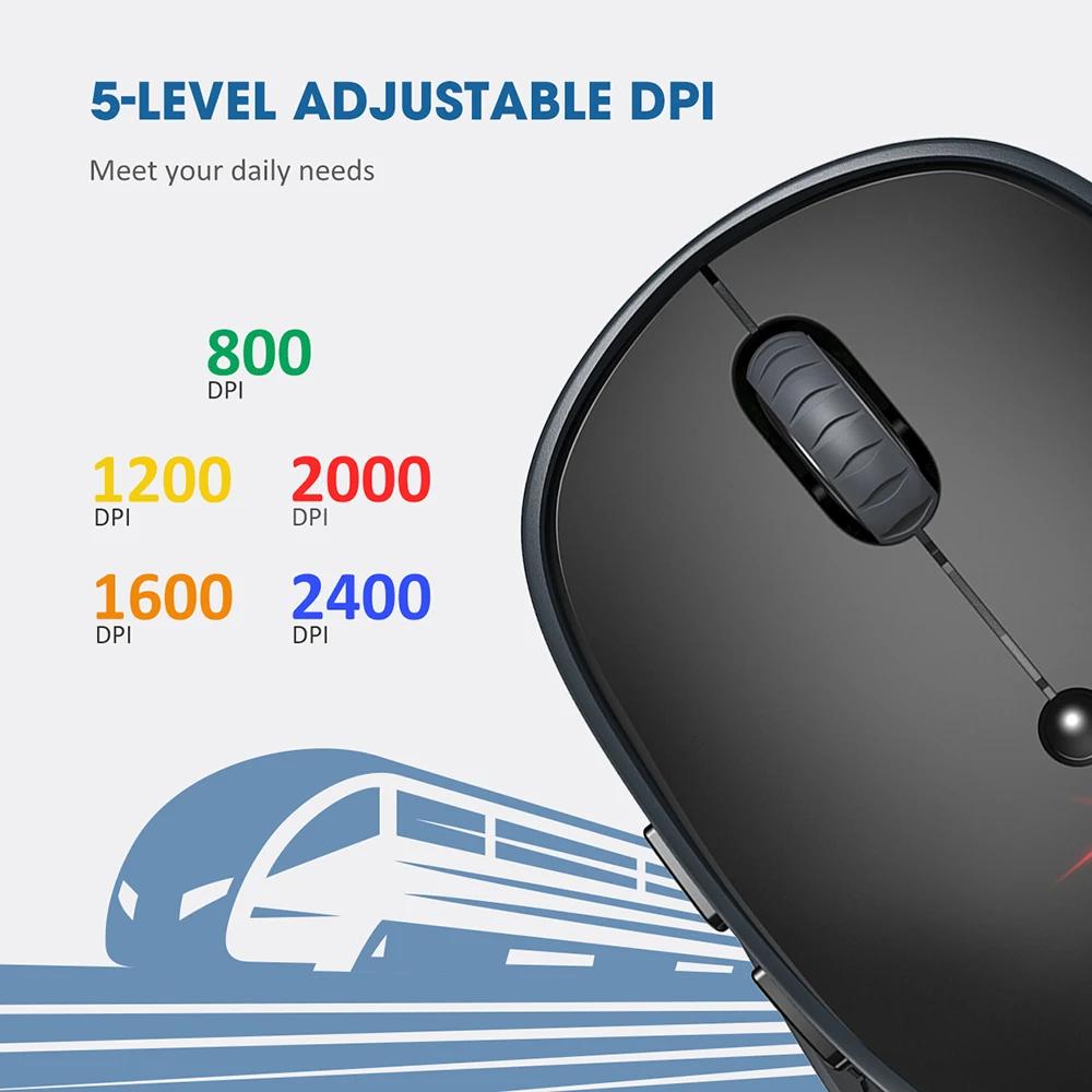 VicTsing PC254 беспроводная мышь 2400 dpi регулируемая портативная Bluetooth мышь 2,4 Ghz USB оптическая беспроводная мышь для ПК планшета ноутбука