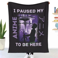 i paused my anime to be here spaceship quest throw blanket 3d printed sofa bedroom decorative blanket children adult christmas