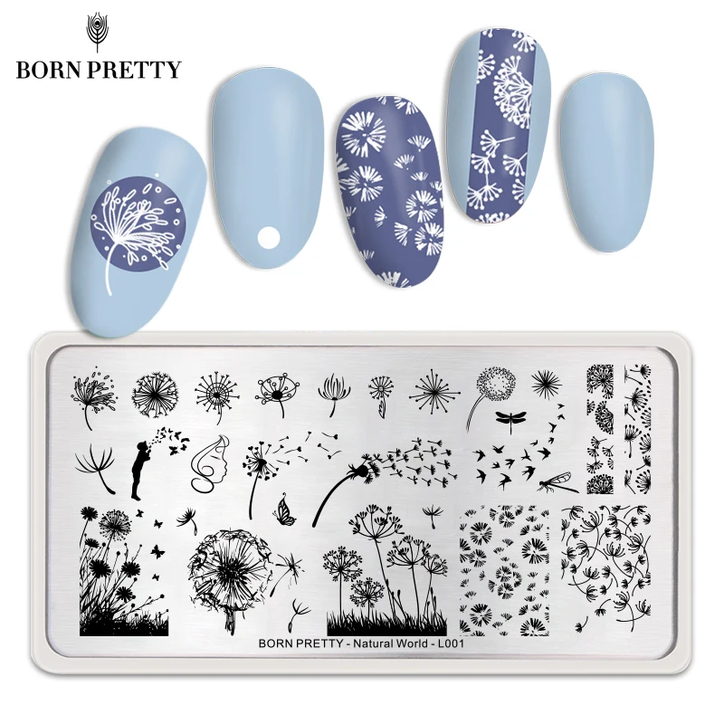Прямоугольные пластины BORN PRETTY для стемпинга ногтей 304 шаблон из нержавеющей