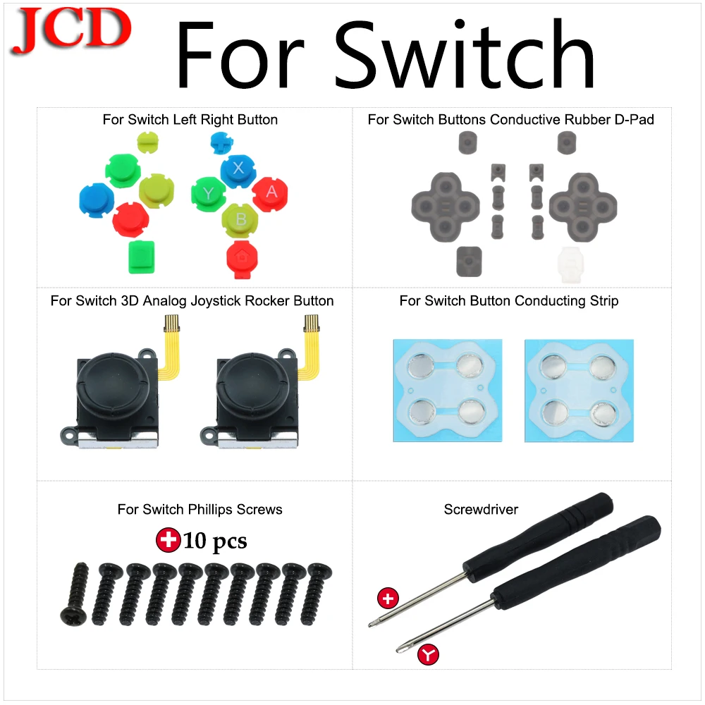 JCD новые сменные цветные кнопки для Nintendo NS Проводящие резиновые/Проводящие