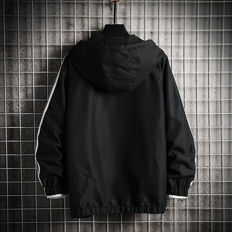 Мужская куртка с капюшоном желтая полосатая ветровка в стиле хип хоп|Мужские